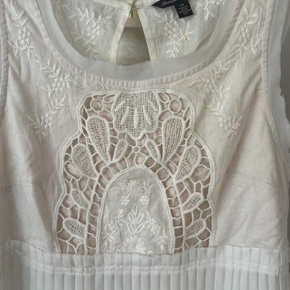 American Eagle Outfitters Embroidered and Pleated Top - Picture 2 of 8